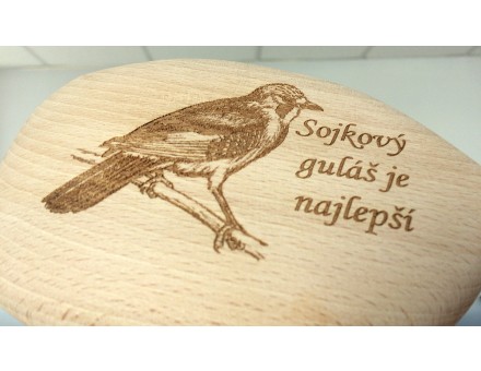 Varecha na guláš - gravírovanie do dreva do hĺbky 1 mm