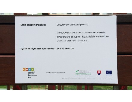 povinná publicita k projektu - miesto: Bratislava